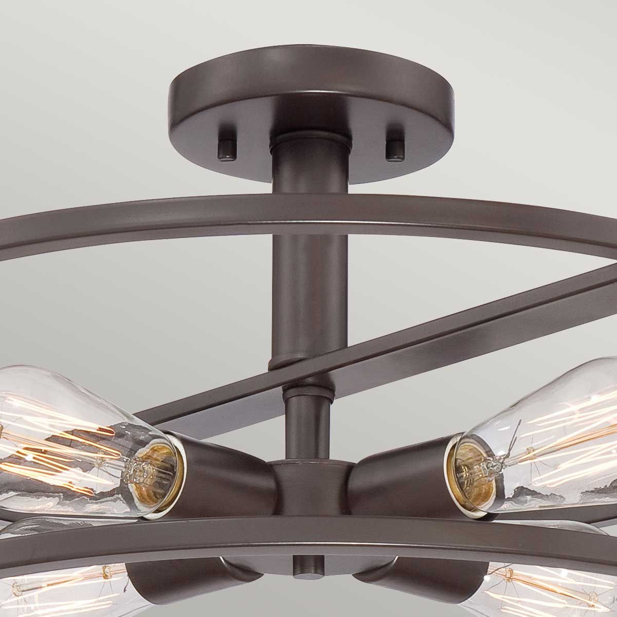 Quoizel New Harbor 4 Light Semi-Flush Fitting - Western Bronze