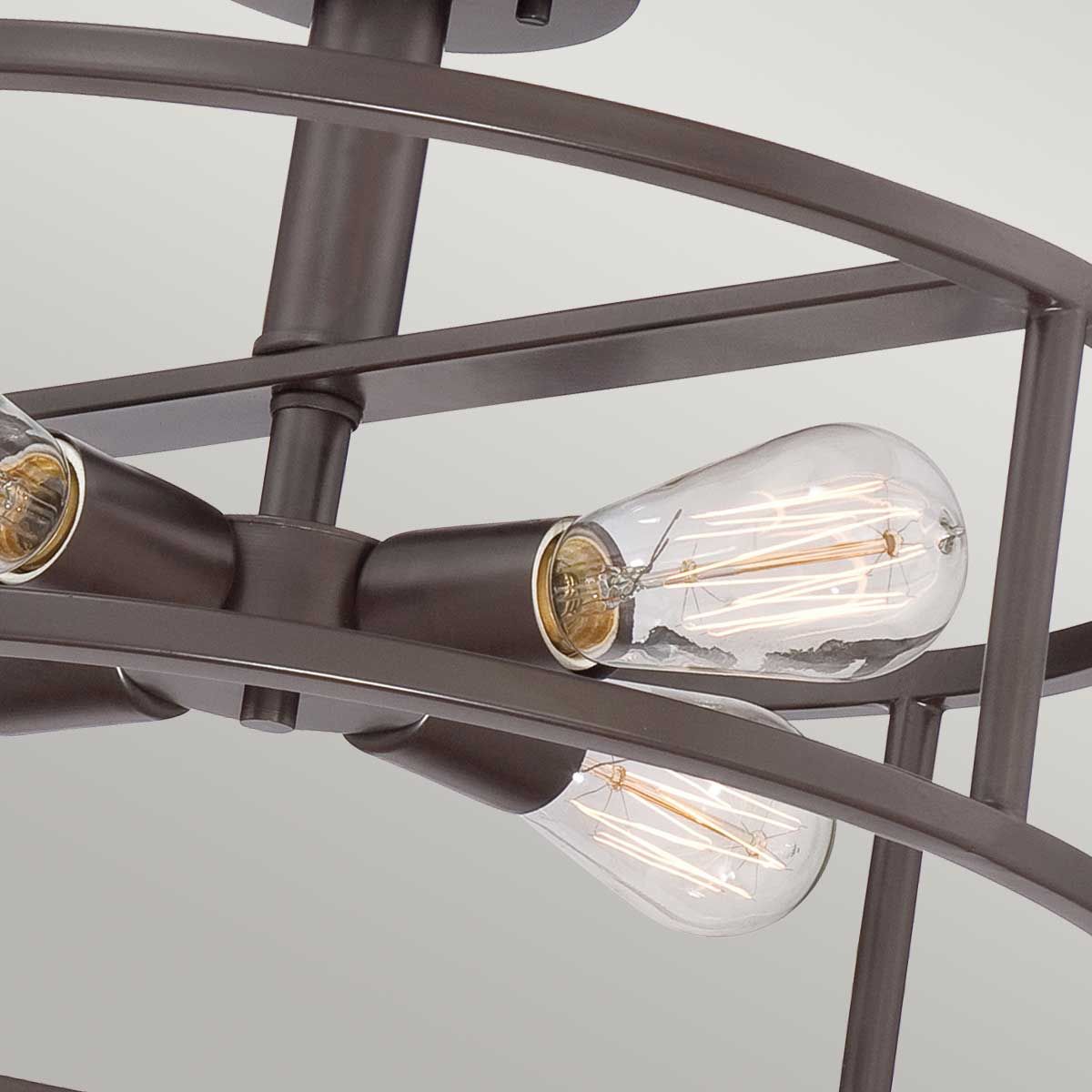 Quoizel New Harbor 4 Light Semi-Flush Fitting - Western Bronze
