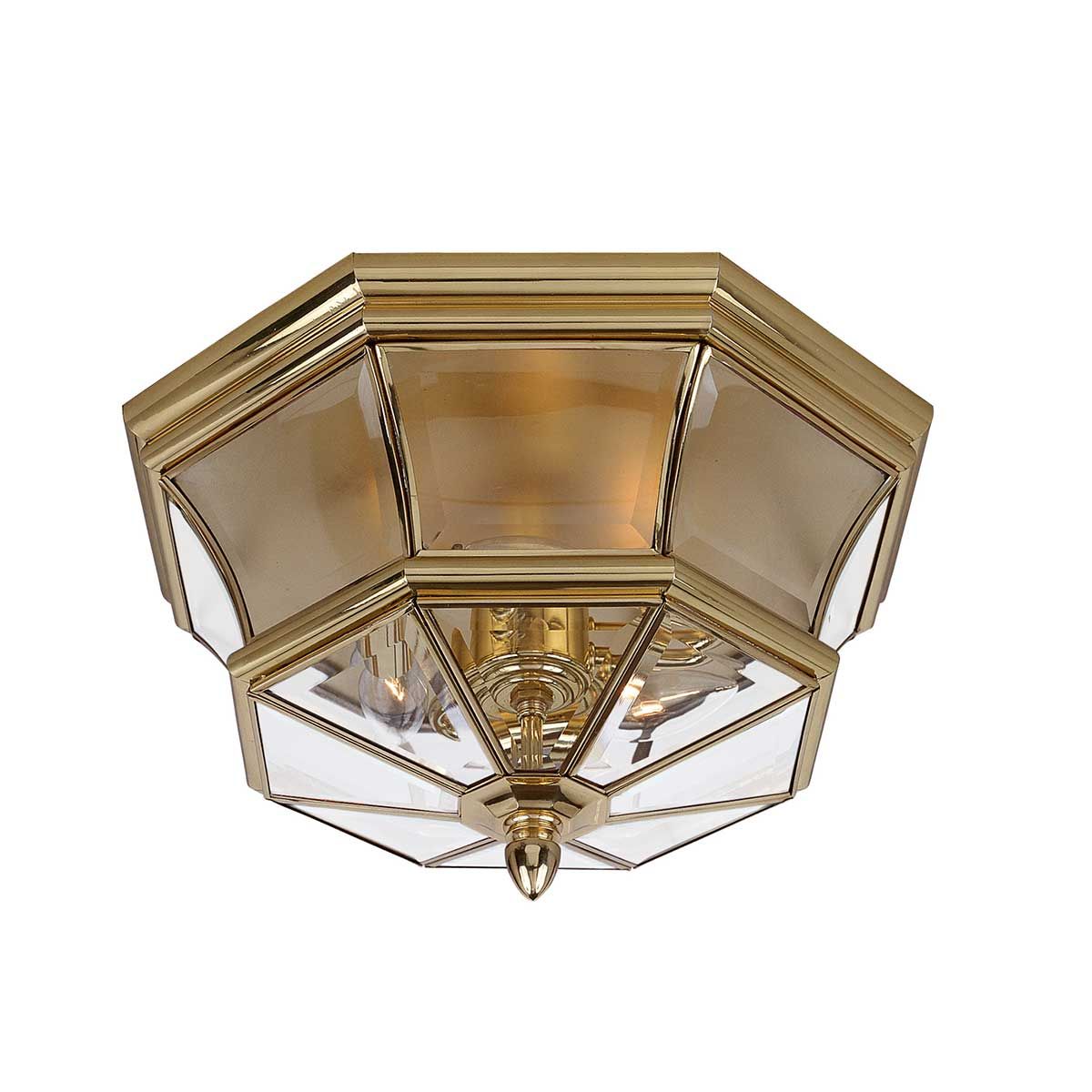 Quoizel Newbury 3 Light Flush Fitting - Polished Brass