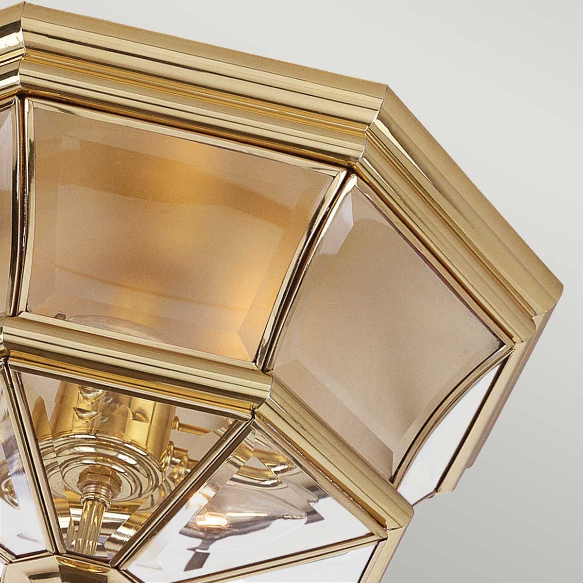 Quoizel Newbury 3 Light Flush Fitting - Polished Brass