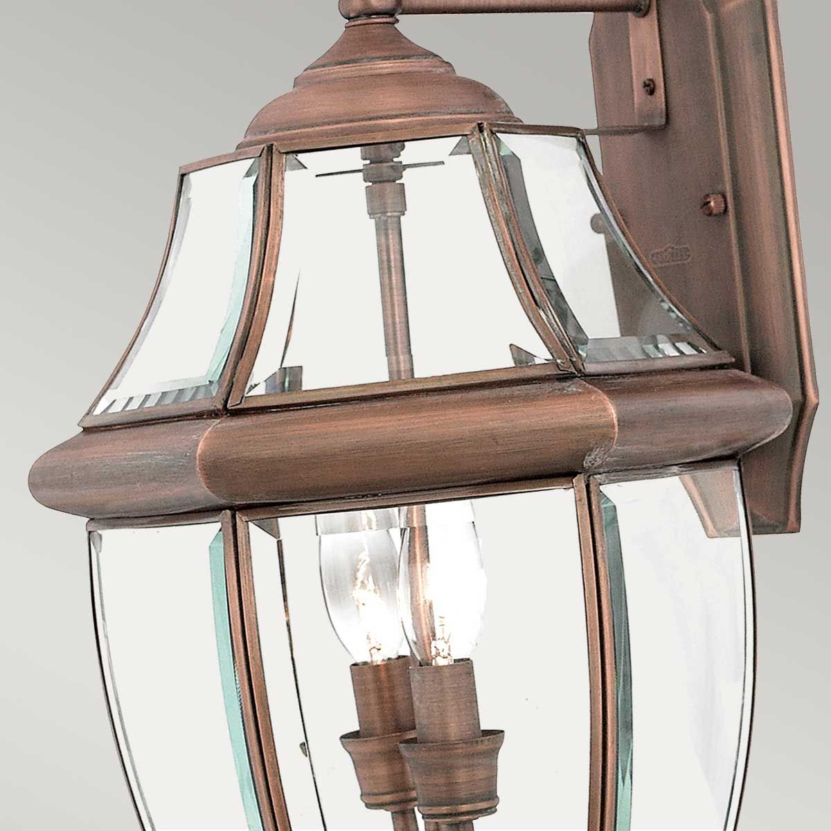 Quoizel Newbury 2 Light Large Wall Lantern - Aged Copper