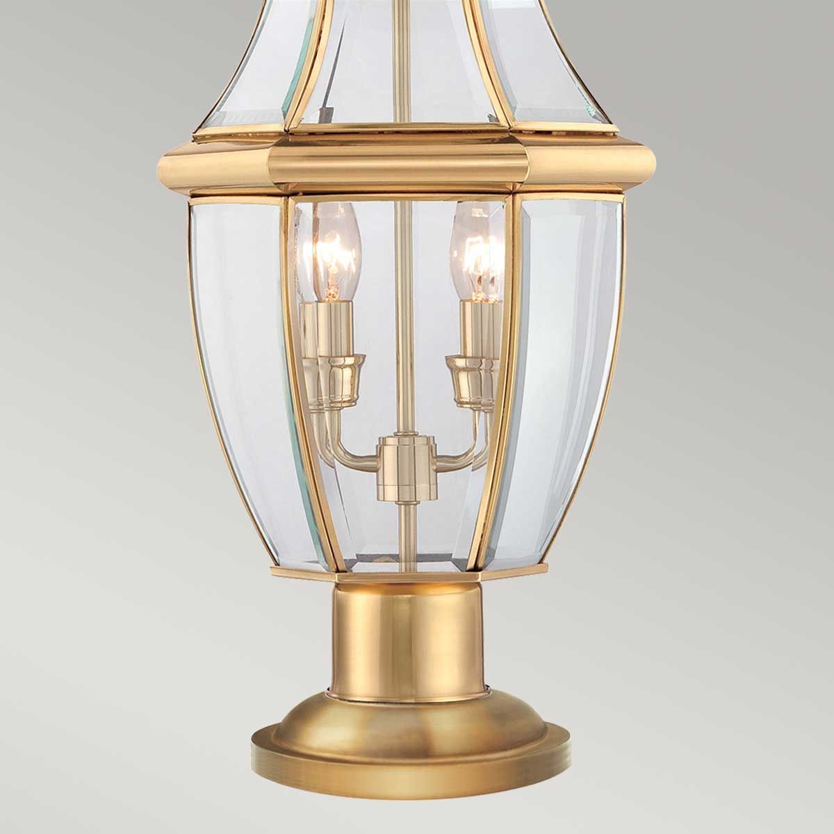 Quoizel Newbury 2 Light Pedestal - Polished Brass