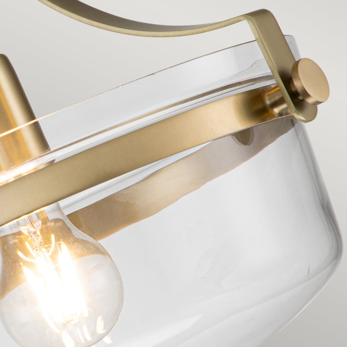 Quoizel Penn Station Single Semi-Flush Fitting - Brushed Brass