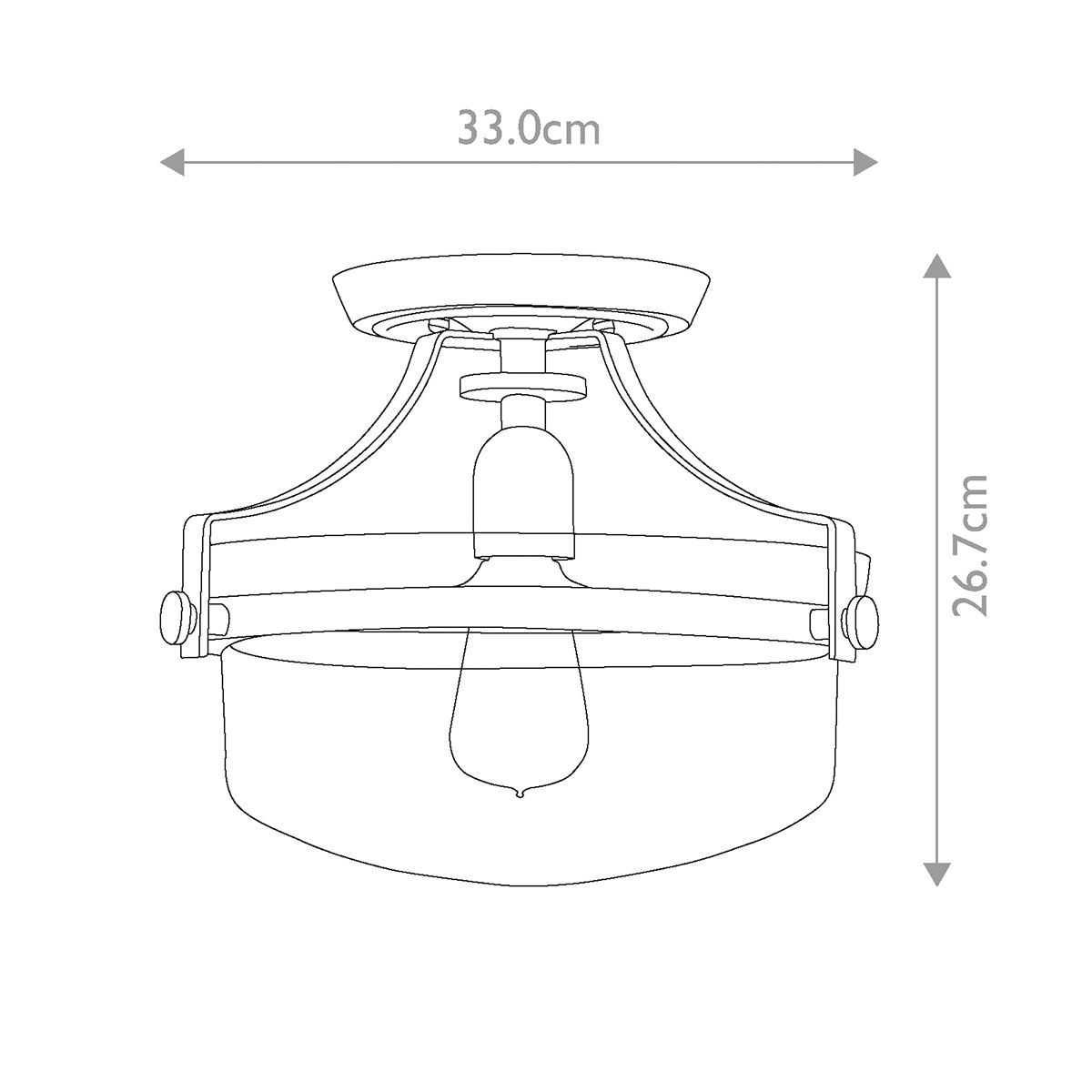 Quoizel Penn Station Single Semi-Flush Fitting - Brushed Brass