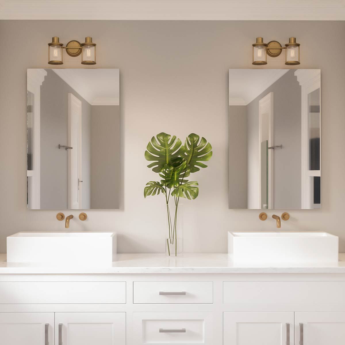 Quoizel Riggs 2 Light Bathroom Wall Light - Weathered Brass