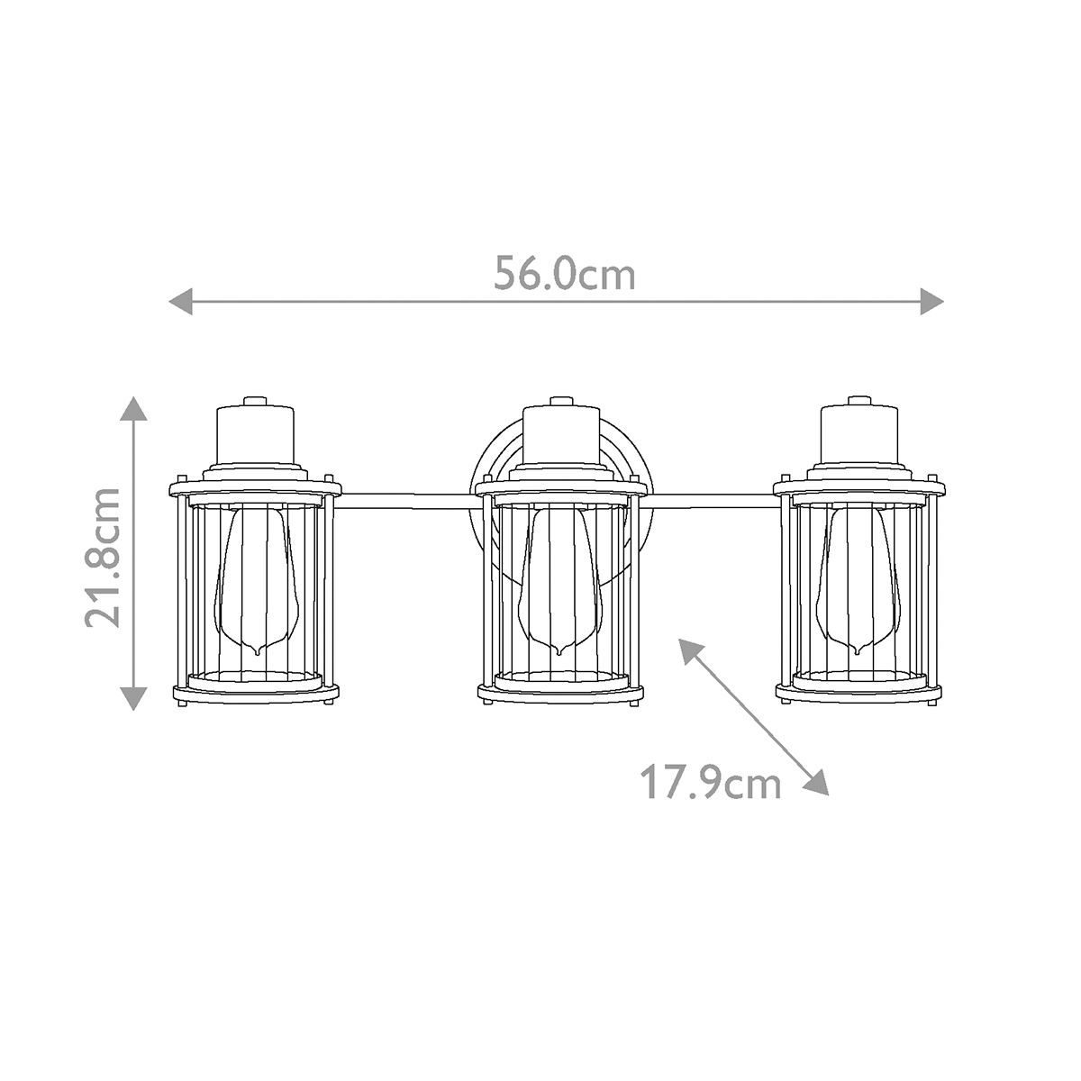 Quoizel Riggs 3 Light Bathroom Wall Light - Weathered Brass
