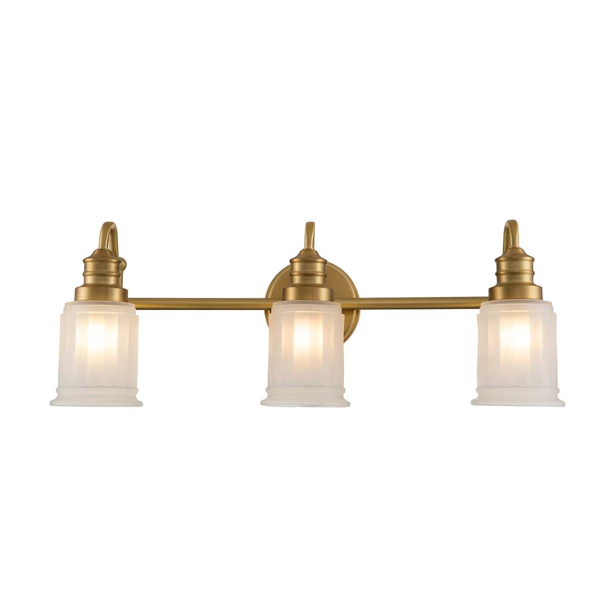 Quoizel Swell 3 Light Bathroom Wall Light - Brushed Brass