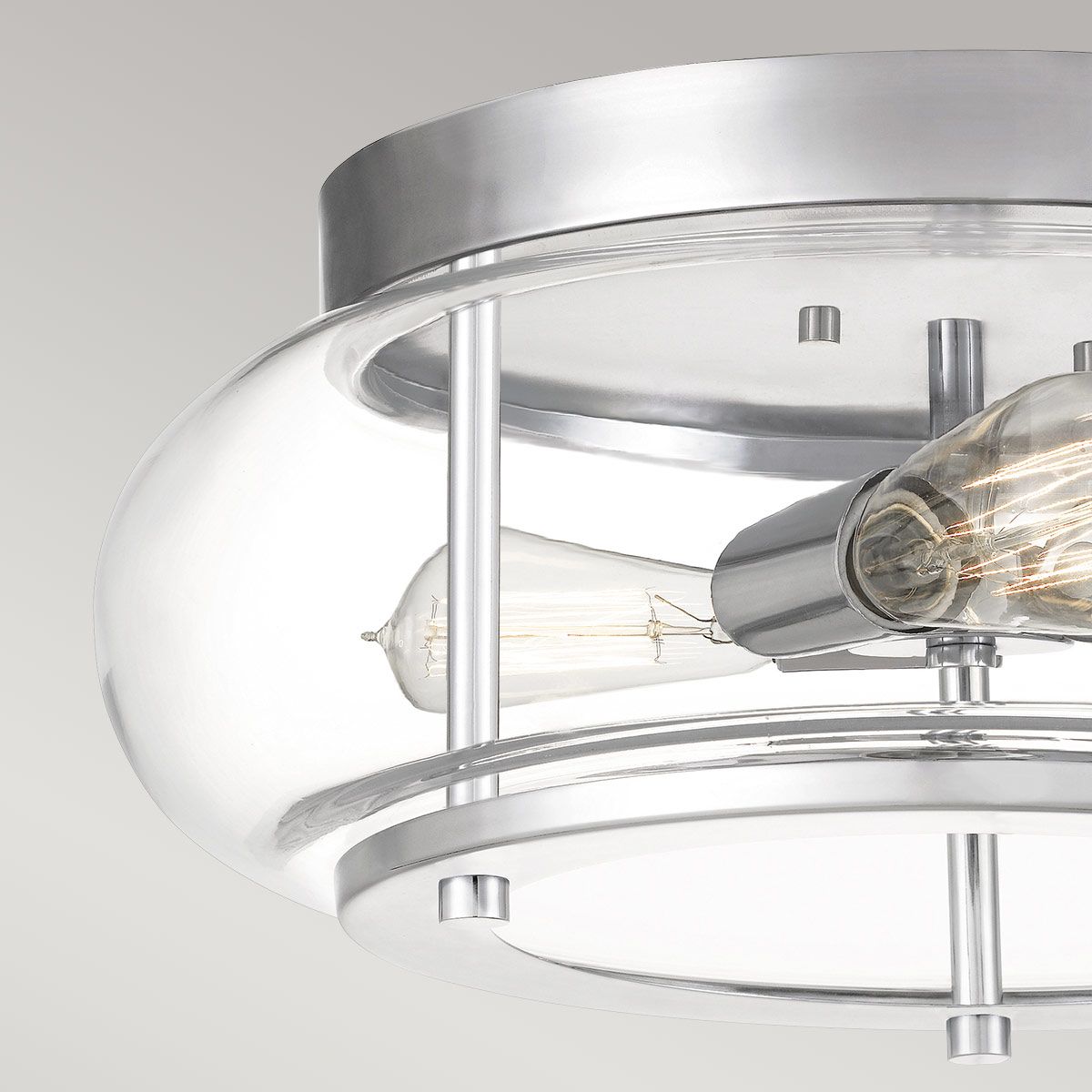 Quoizel Trilogy 3 Light Bathroom Flush Fitting - Polished Chrome