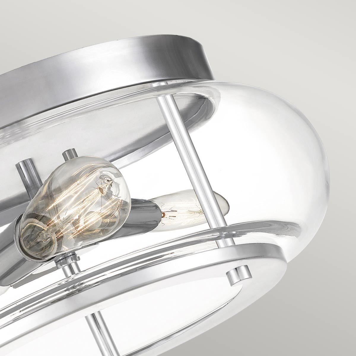Quoizel Trilogy 3 Light Bathroom Flush Fitting - Polished Chrome