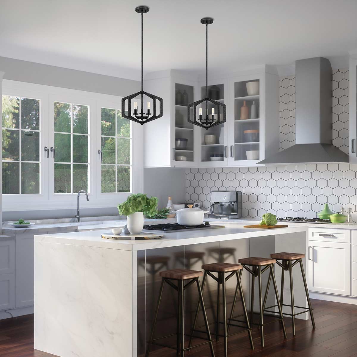 Quoizel Vanguard 3 Light Pendant - Old Black