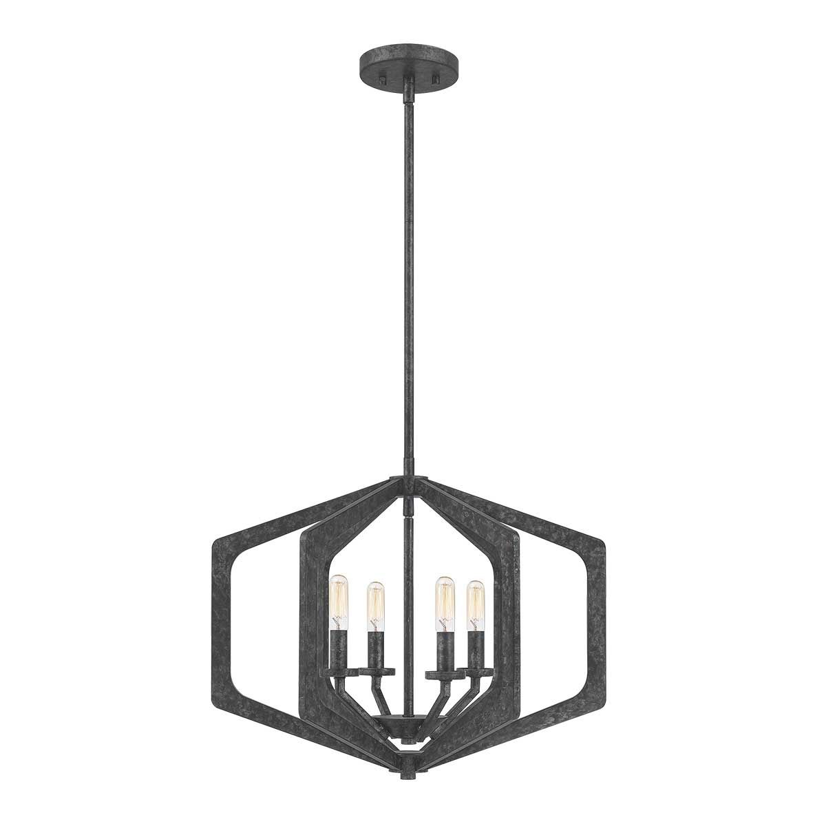 Quoizel Vanguard 4 Light Pendant - Old Black