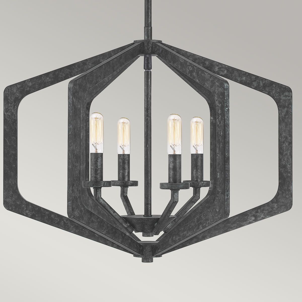 Quoizel Vanguard 4 Light Pendant - Old Black