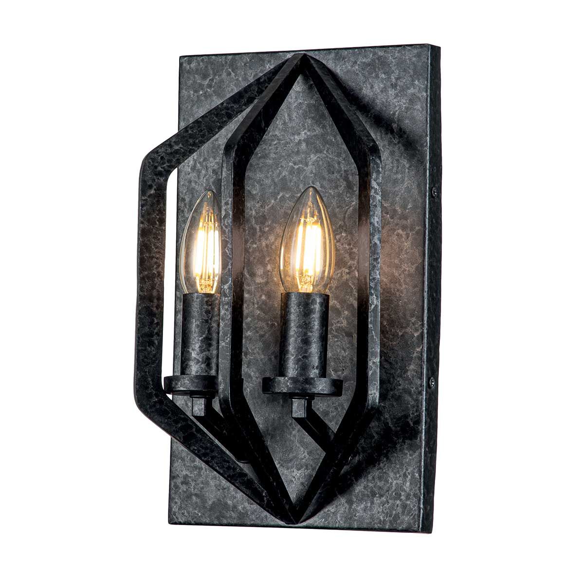 Quoizel Vanguard 2 Light Wall Light - Old Black