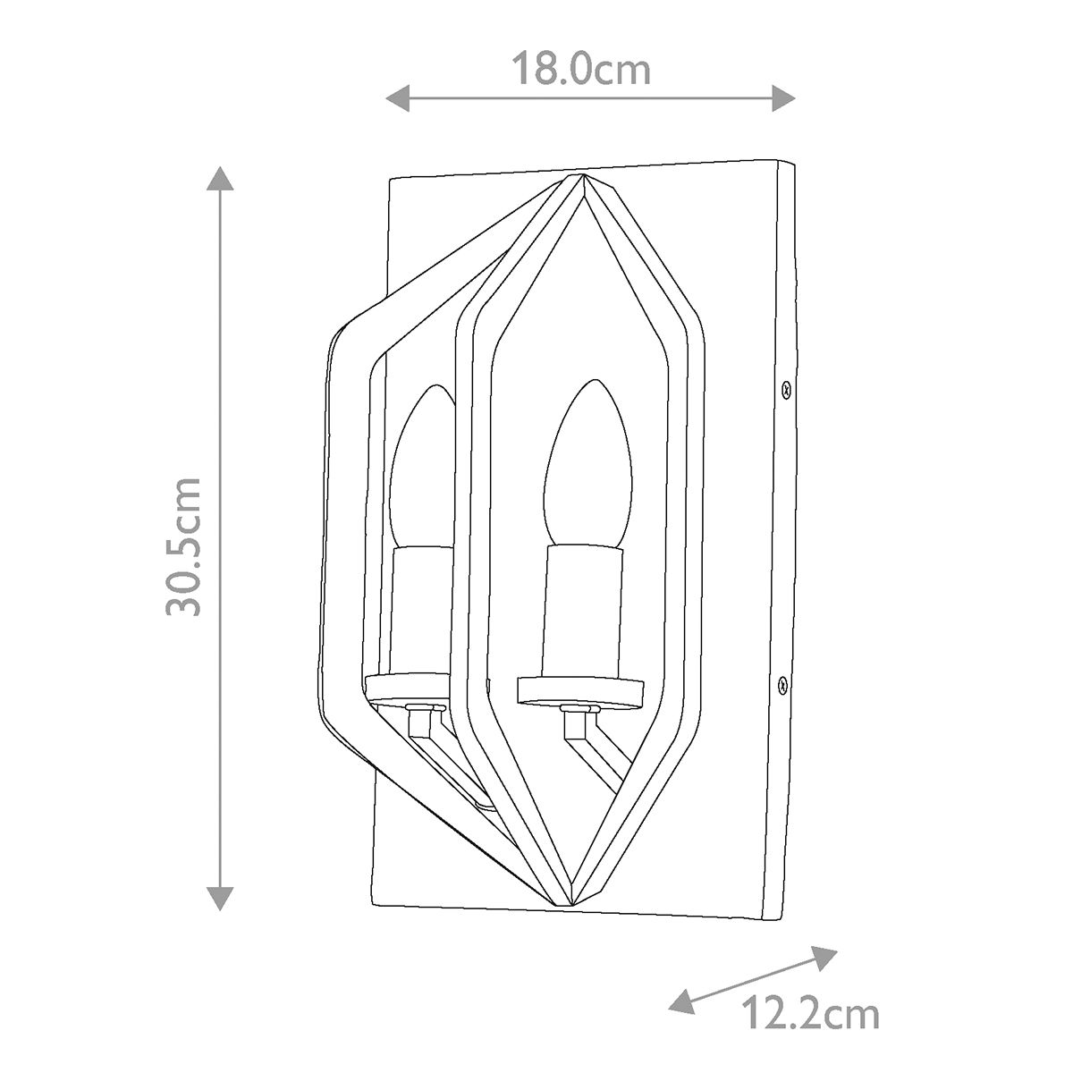 Quoizel Vanguard 2 Light Wall Light - Old Black