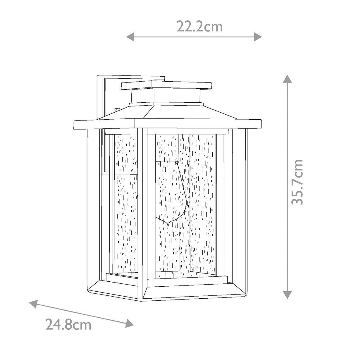 Quoizel Wakefield Single Medium Wall Lantern - Earth Black