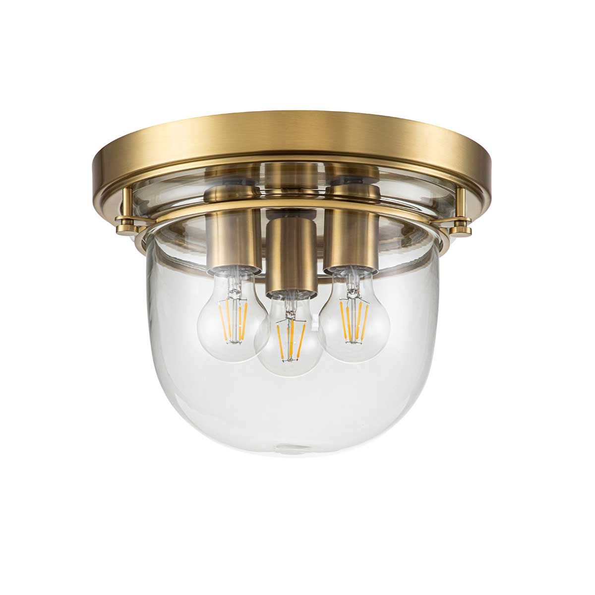 Quoizel Whistling 3 Light Bathroom Flush Fitting - Brushed Brass