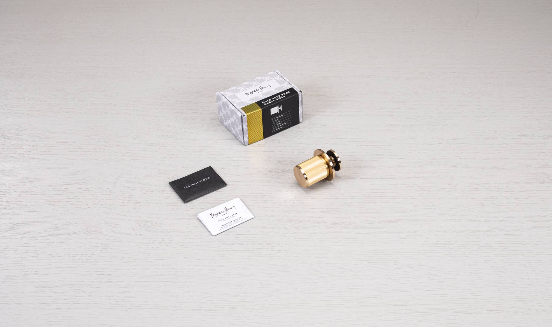 Buster + Punch Door Knob - Fixed - Single-Sided - Linear Knurl