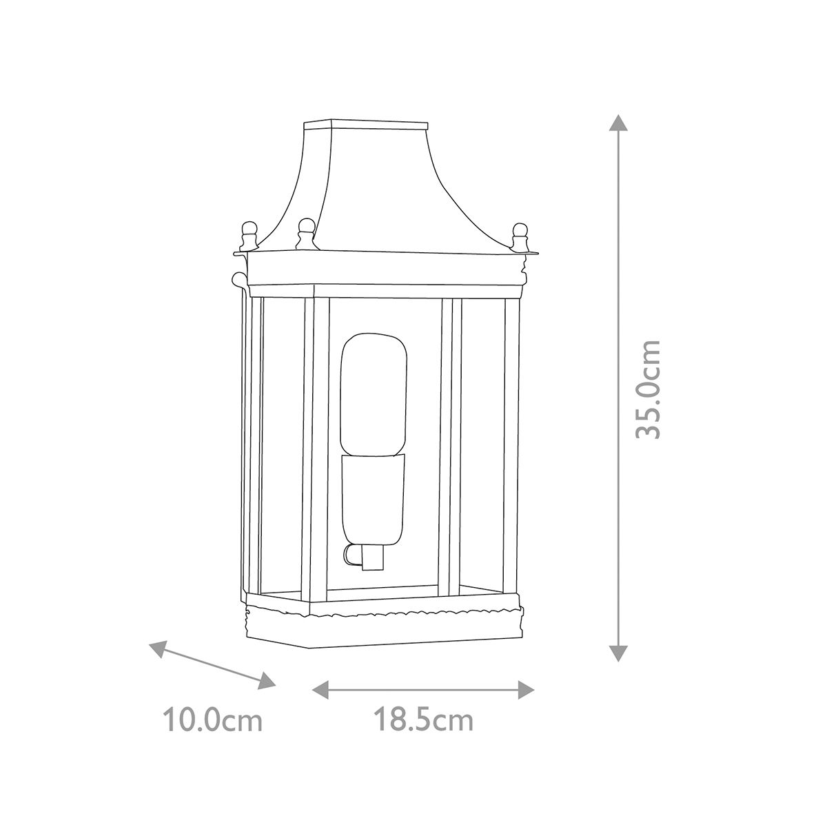 Elstead Regents Park Single Wall Lantern - Verdigris