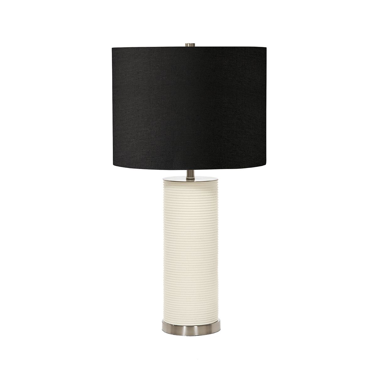 Elstead Ripple 1 Light Table Lamp - White with Black Shade