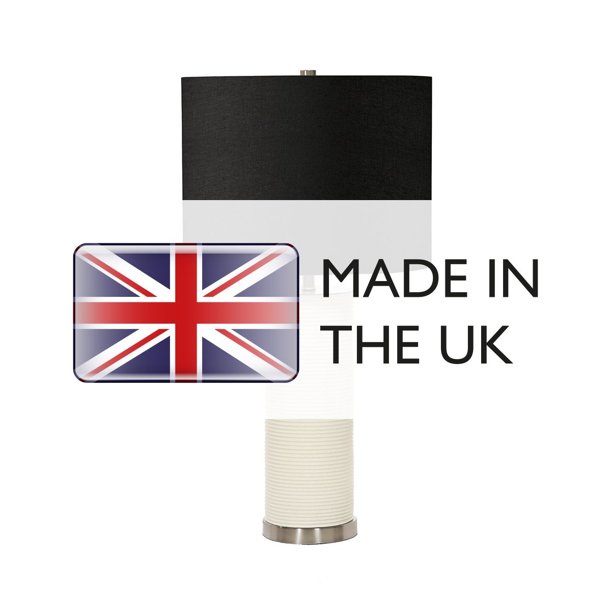Elstead Ripple 1 Light Table Lamp - White with Black Shade