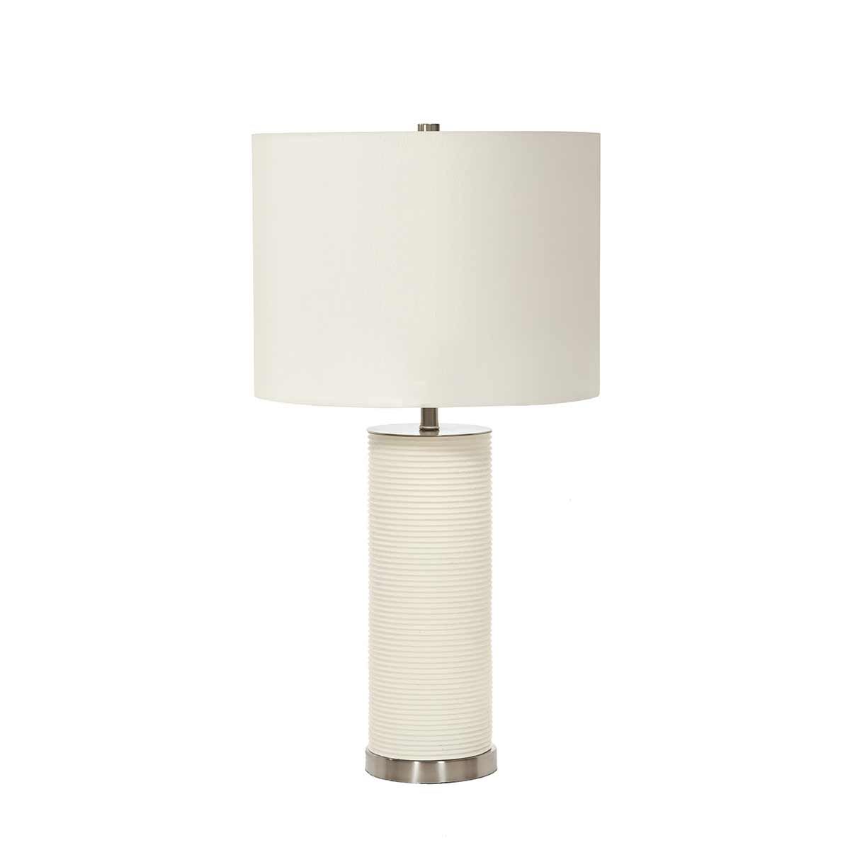 Elstead Ripple Single Table Lamp - White