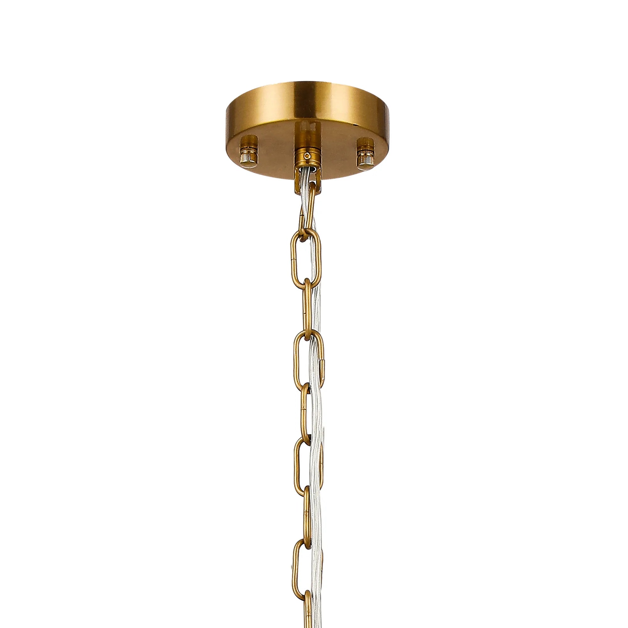 Robin 30cm Pendant & Semi Ceiling 4 Light - Brass & Clear Glass Rods