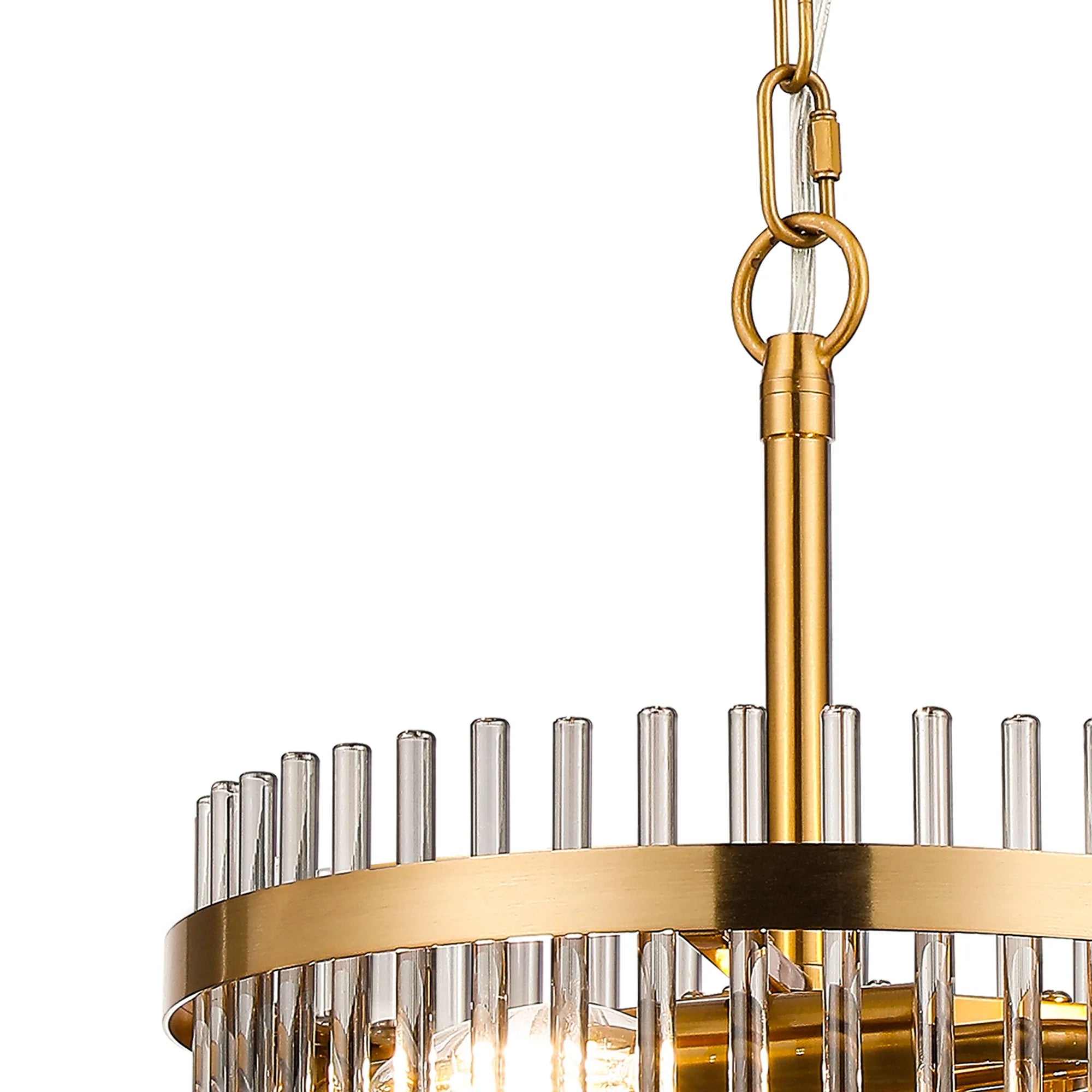 Robin 30cm Pendant & Semi Ceiling 4 Light - Brass & Smoke Glass Rods