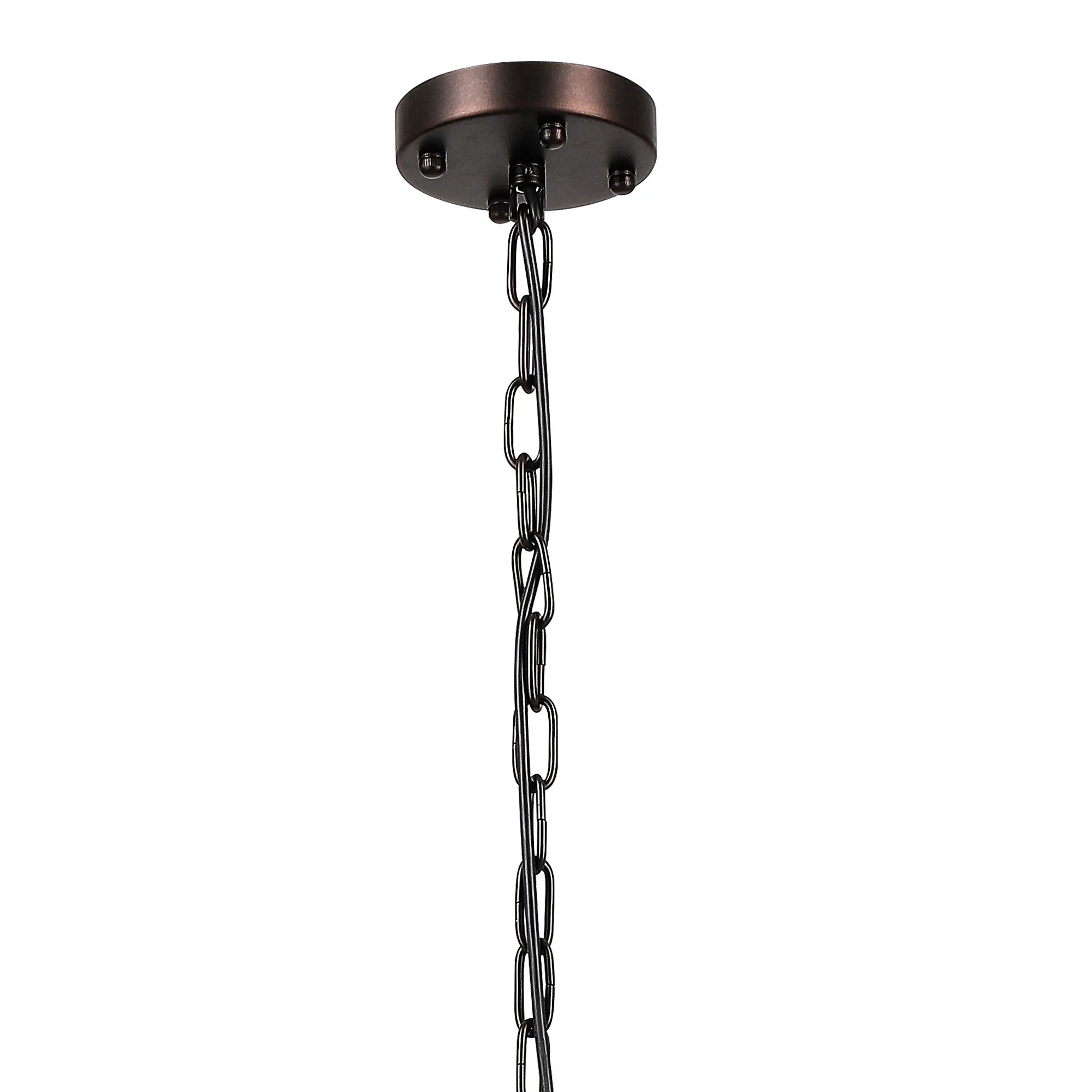 Robin 45cm Pendant & Semi Ceiling 7 Light - Brown Oxide & Smoke Glass Rods