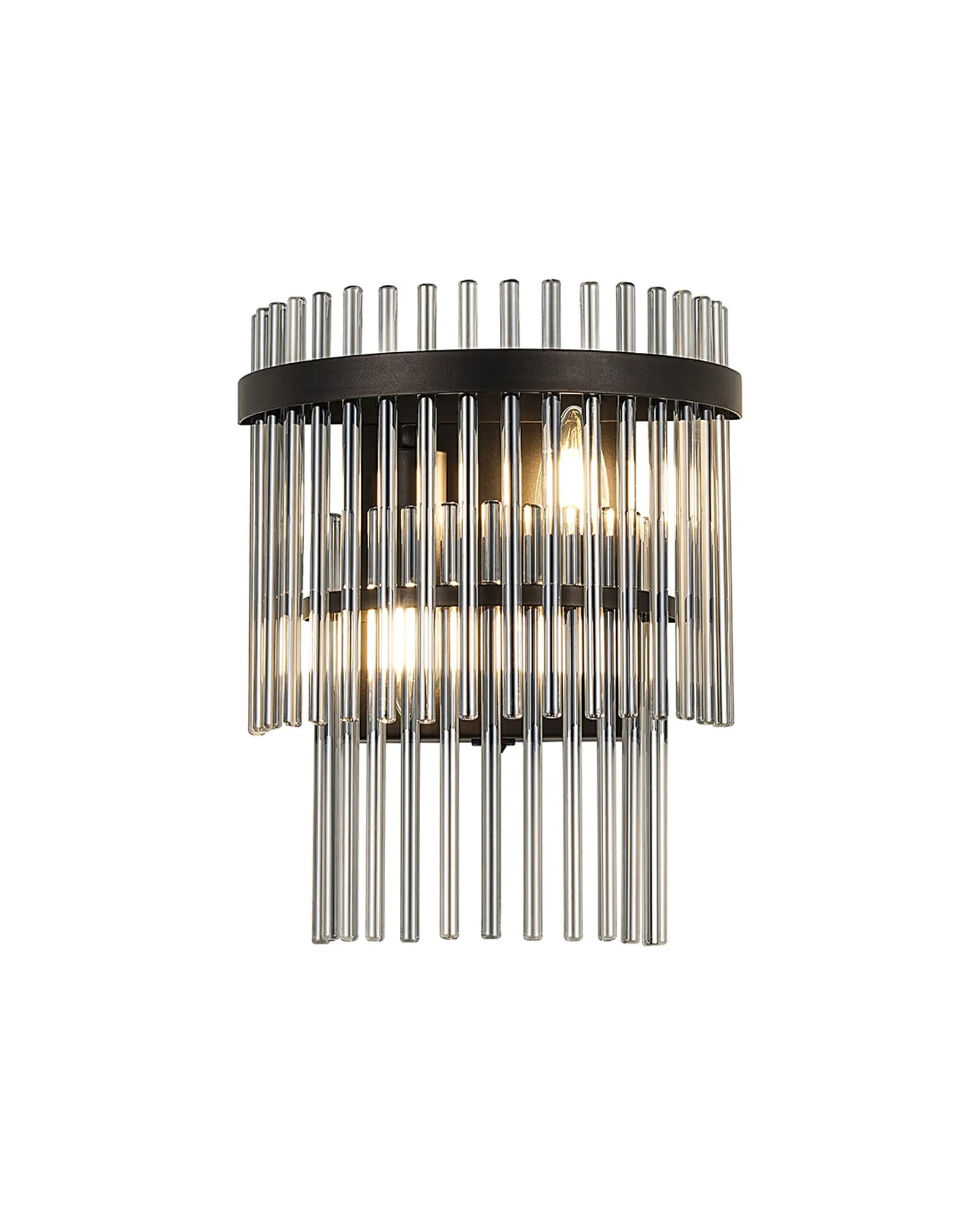 Robin Wall Lamp 2 Light - Brown Oxide & Smoke Glass Rods