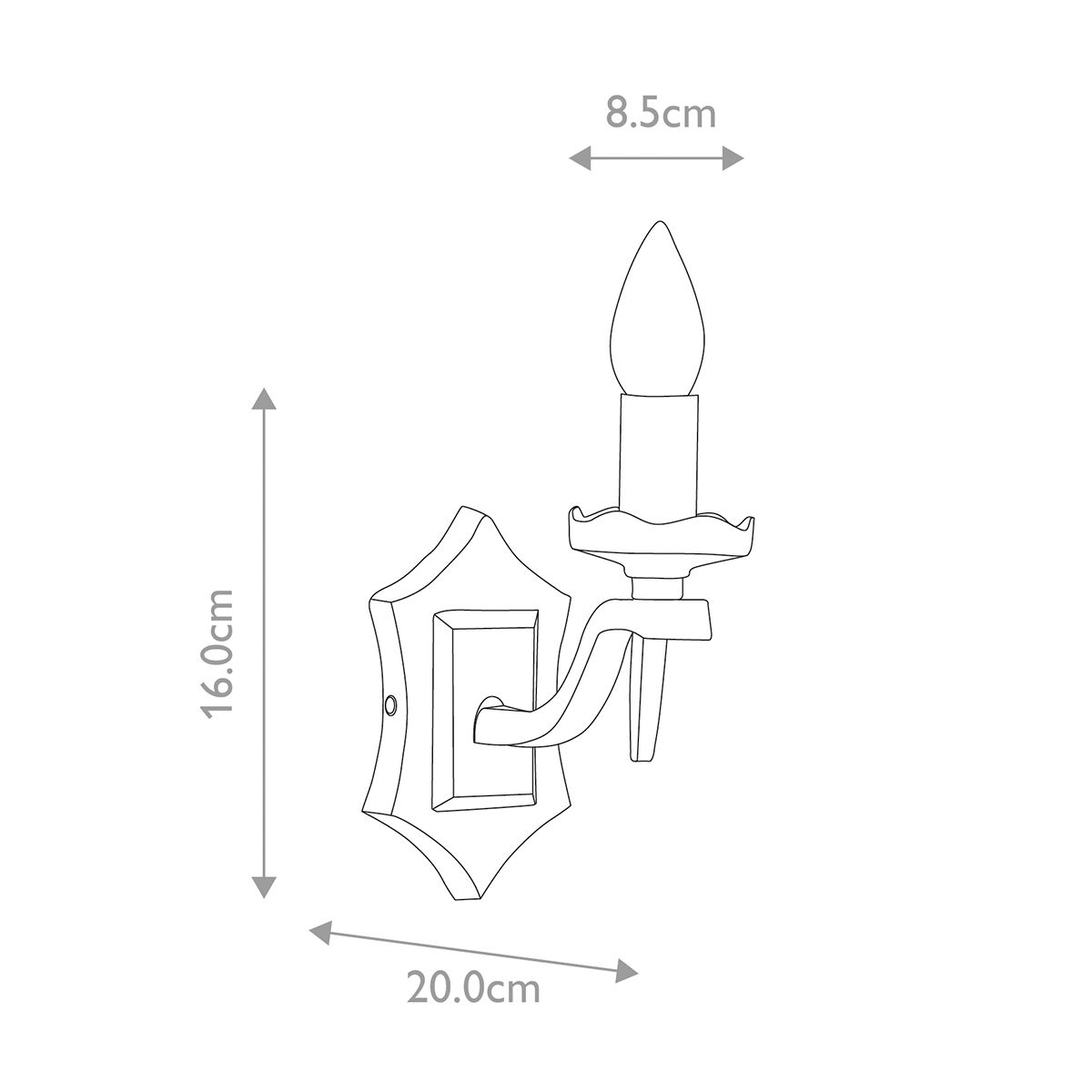Elstead Rectory Single Wall Light - Black