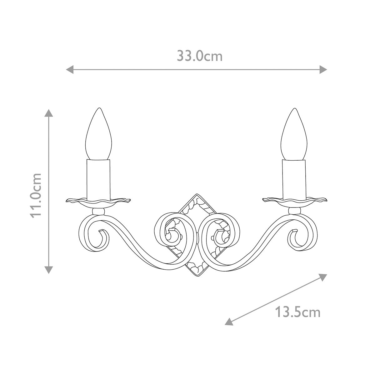 Elstead Rectory Swirl 2 Light Wall Light - Black