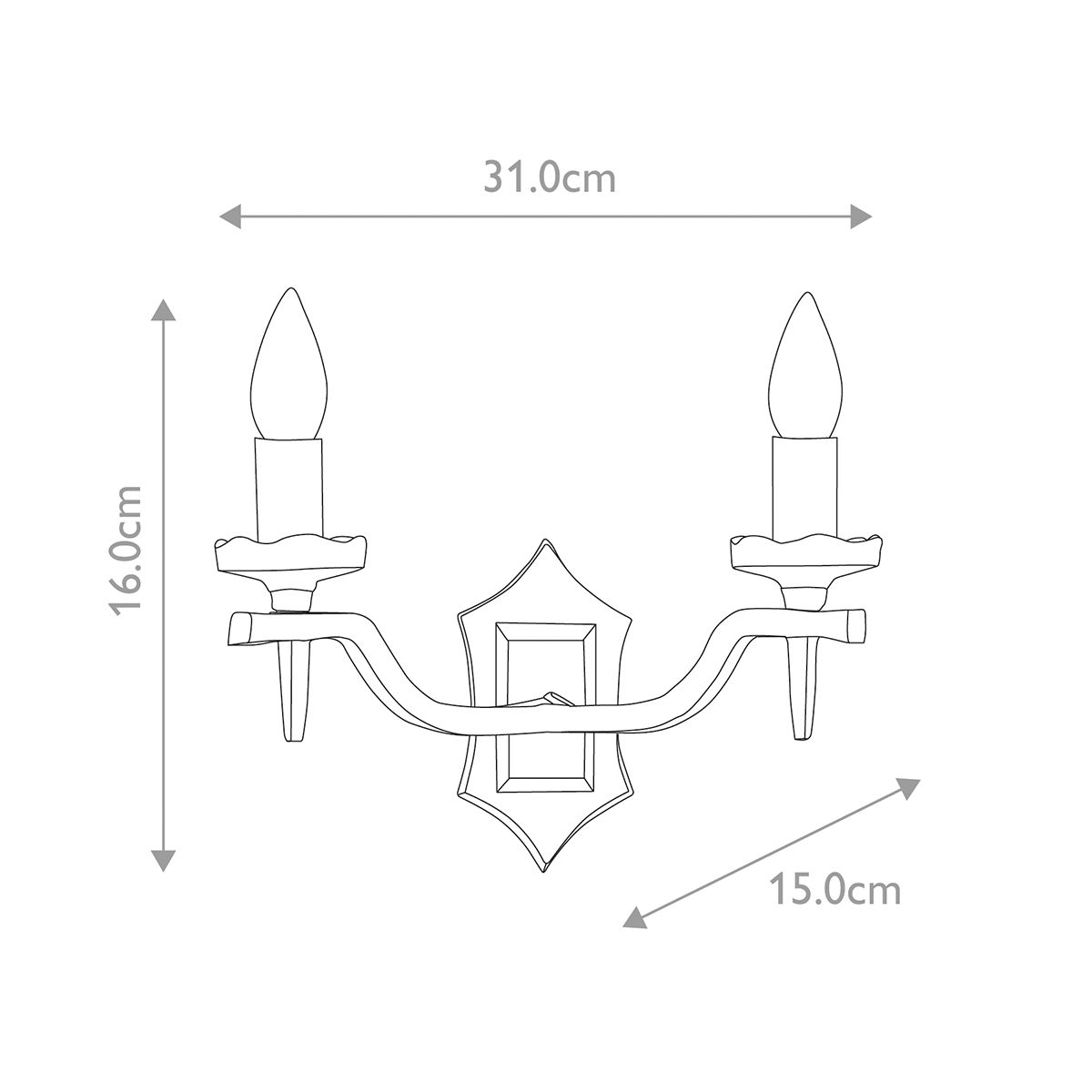 Elstead Rectory 2 Light Wall Light - Black
