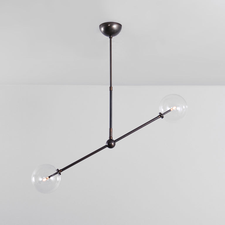 Schwung Balance 150 x 150 2 Light Pendant - Transparent Glass