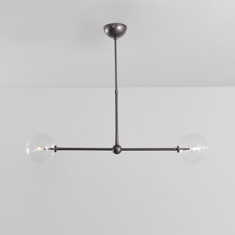 Schwung Balance 150 x 150 2 Light Pendant - Transparent Glass