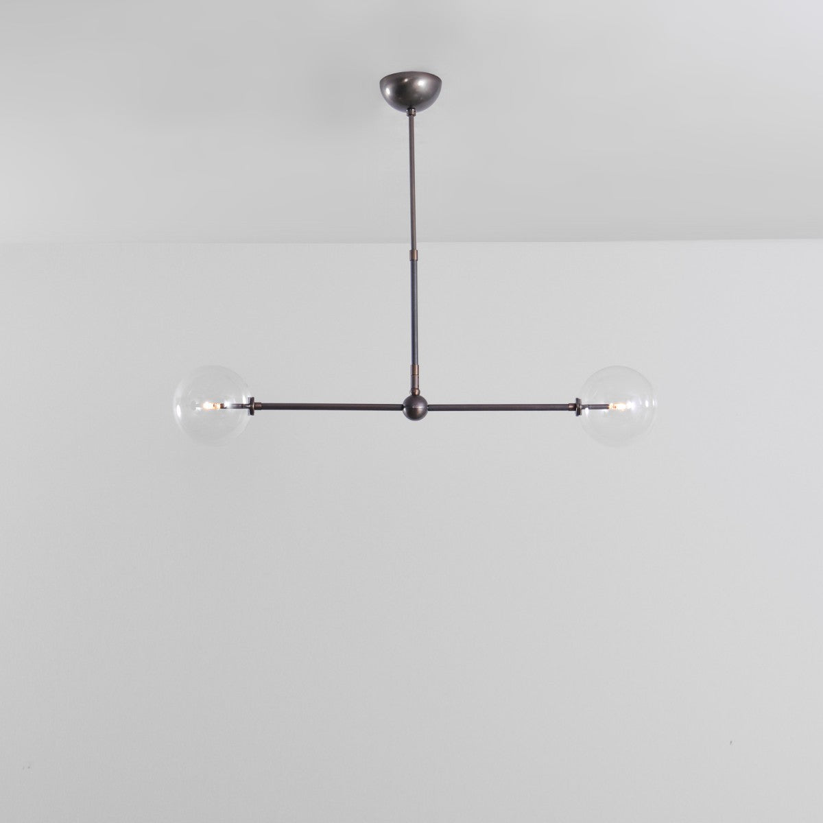 Schwung Balance 150 x 150 2 Light Pendant - Transparent Glass
