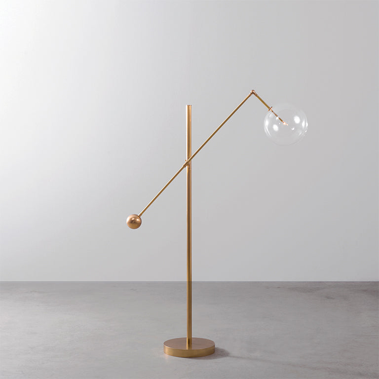 Schwung Milan 1 Arm Floor Lamp - Transparent Glass