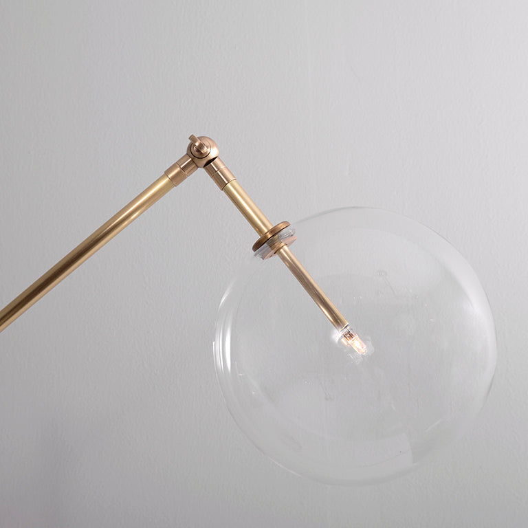 Schwung Milan 1 Arm Floor Lamp - Transparent Glass