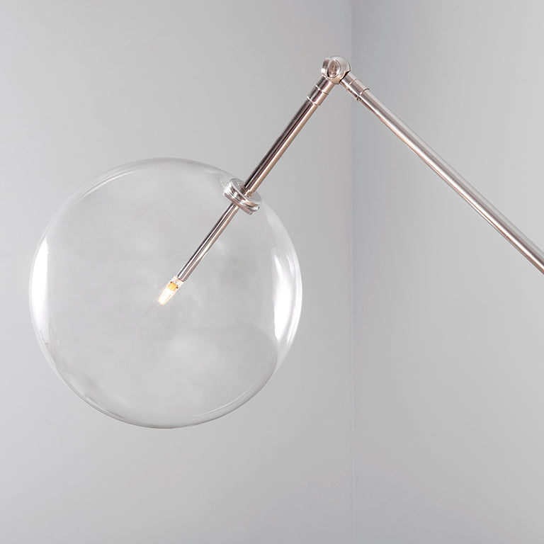 Schwung Milan 1 Arm Floor Lamp - Transparent Glass