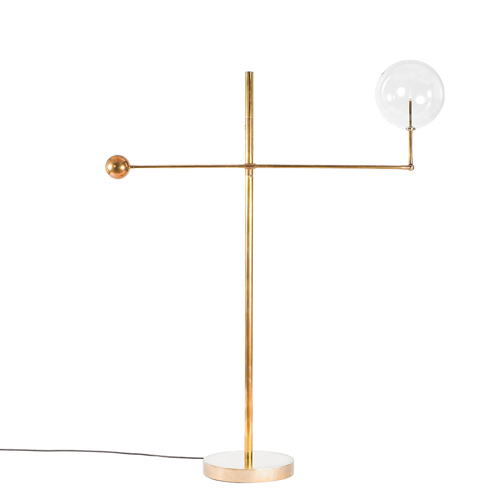 Schwung Milan 1 Arm Floor Lamp - Transparent Glass
