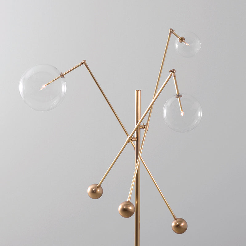 Schwung Milan 3 Arms Floor Lamp - Transparent Glass