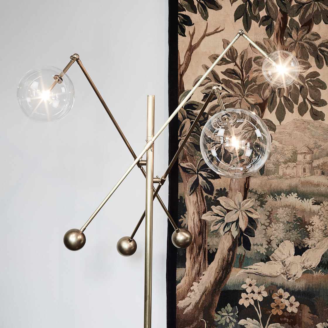 Schwung Milan 3 Arms Floor Lamp - Transparent Glass