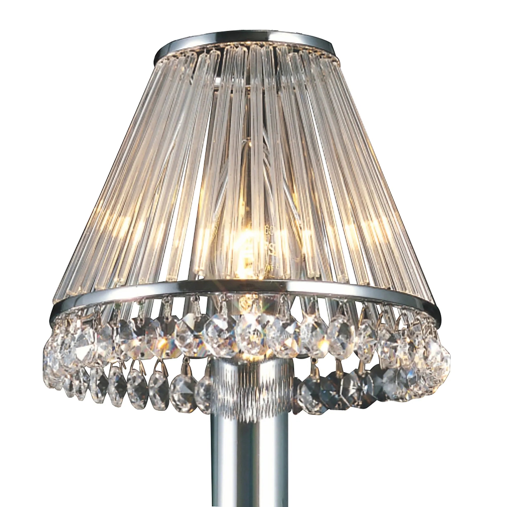 Diyas IL30100 Crystal Clip-On Shade - With Clear Glass Rods Polished Chrome/Crystal - 6.5/13cm - Shade Only