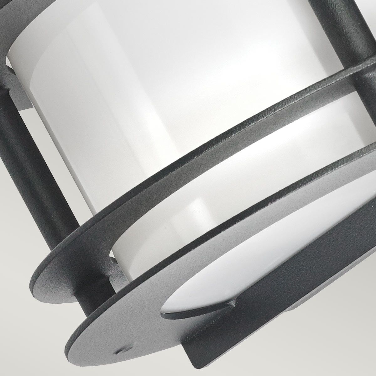 Norlys Stockholm Single Flush Fitting - Black with Opal Glass