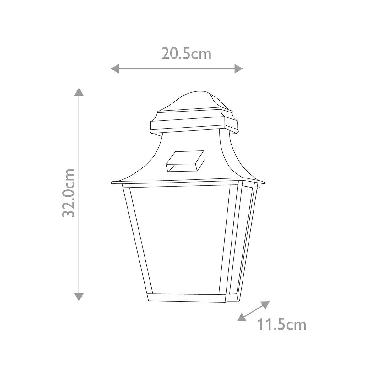Elstead St Pauls Single Wall Lantern - Brass