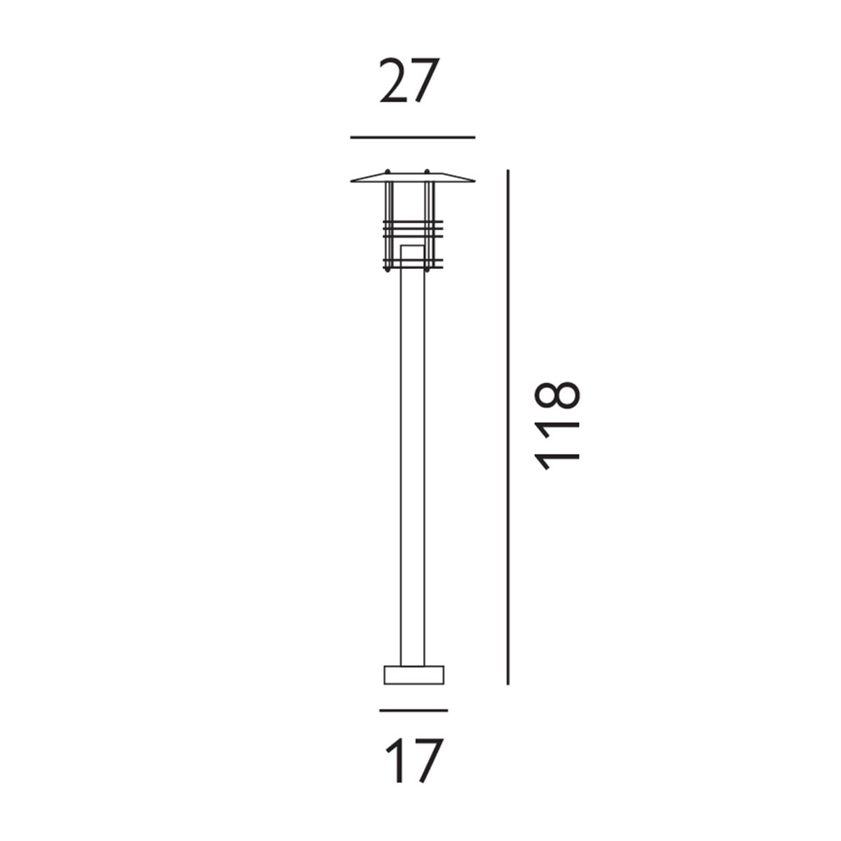 Norlys Stockholm Single Pillar - Galvanised