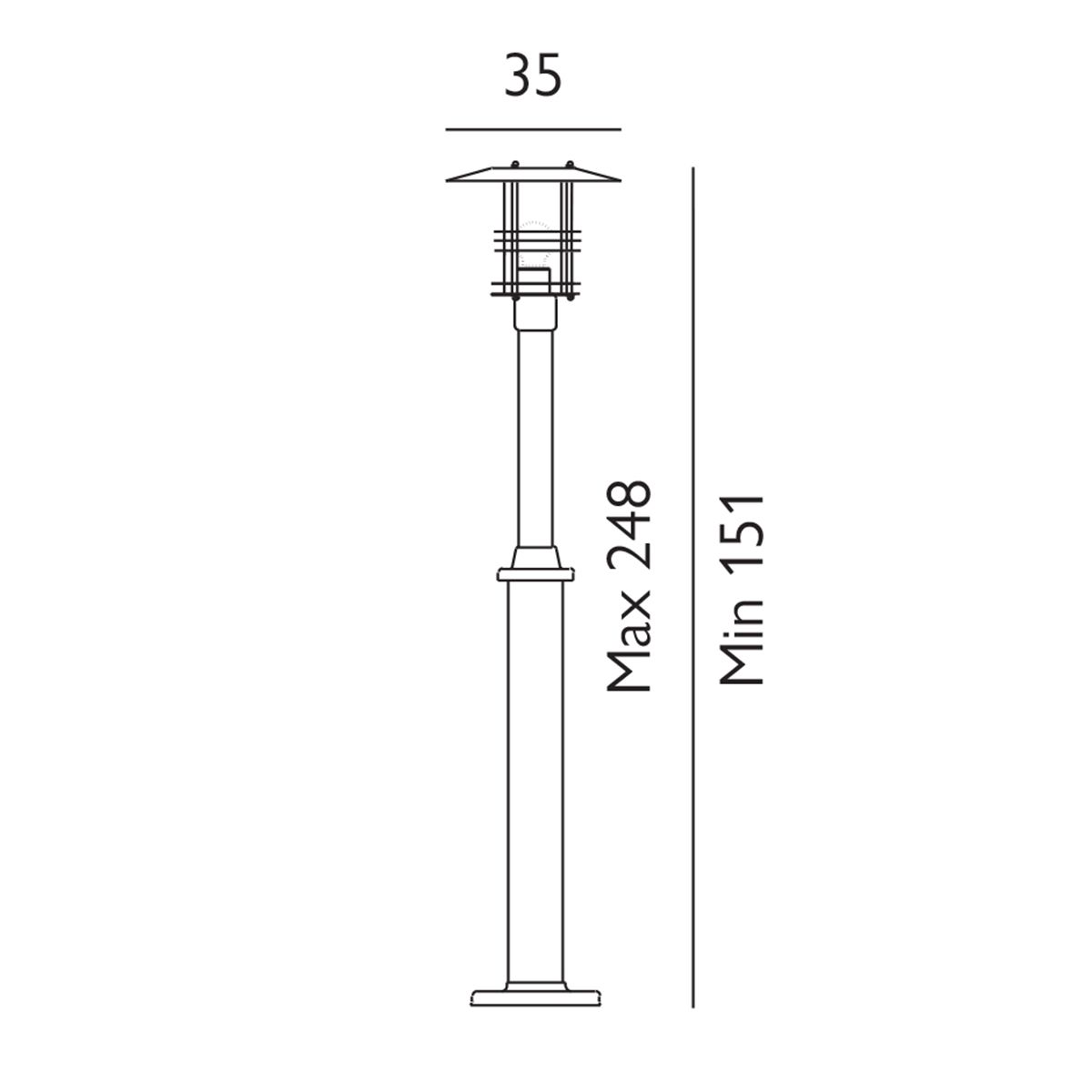 Norlys Stockholm Grande Single Lamp Post - Black