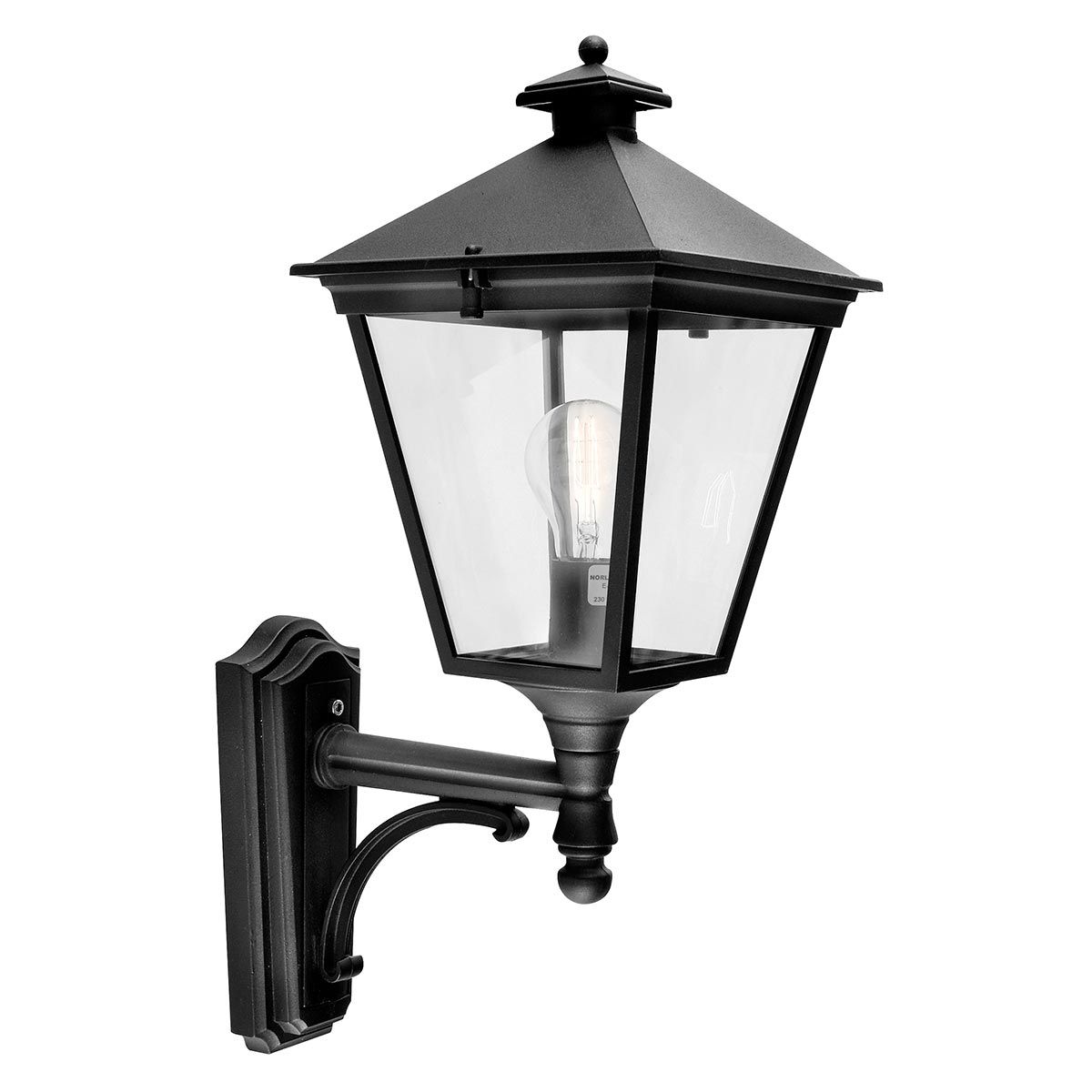 Norlys Turin Single Up Wall Lantern - Black