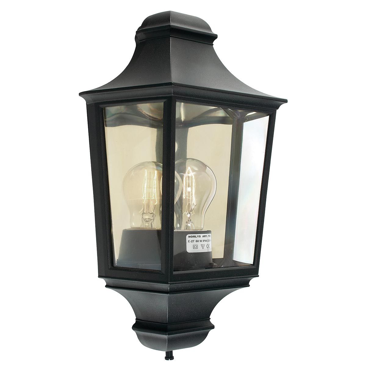Norlys Turin Single Half Lantern - Black