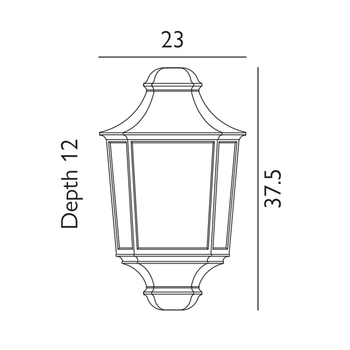 Norlys Turin Single Half Lantern - Black