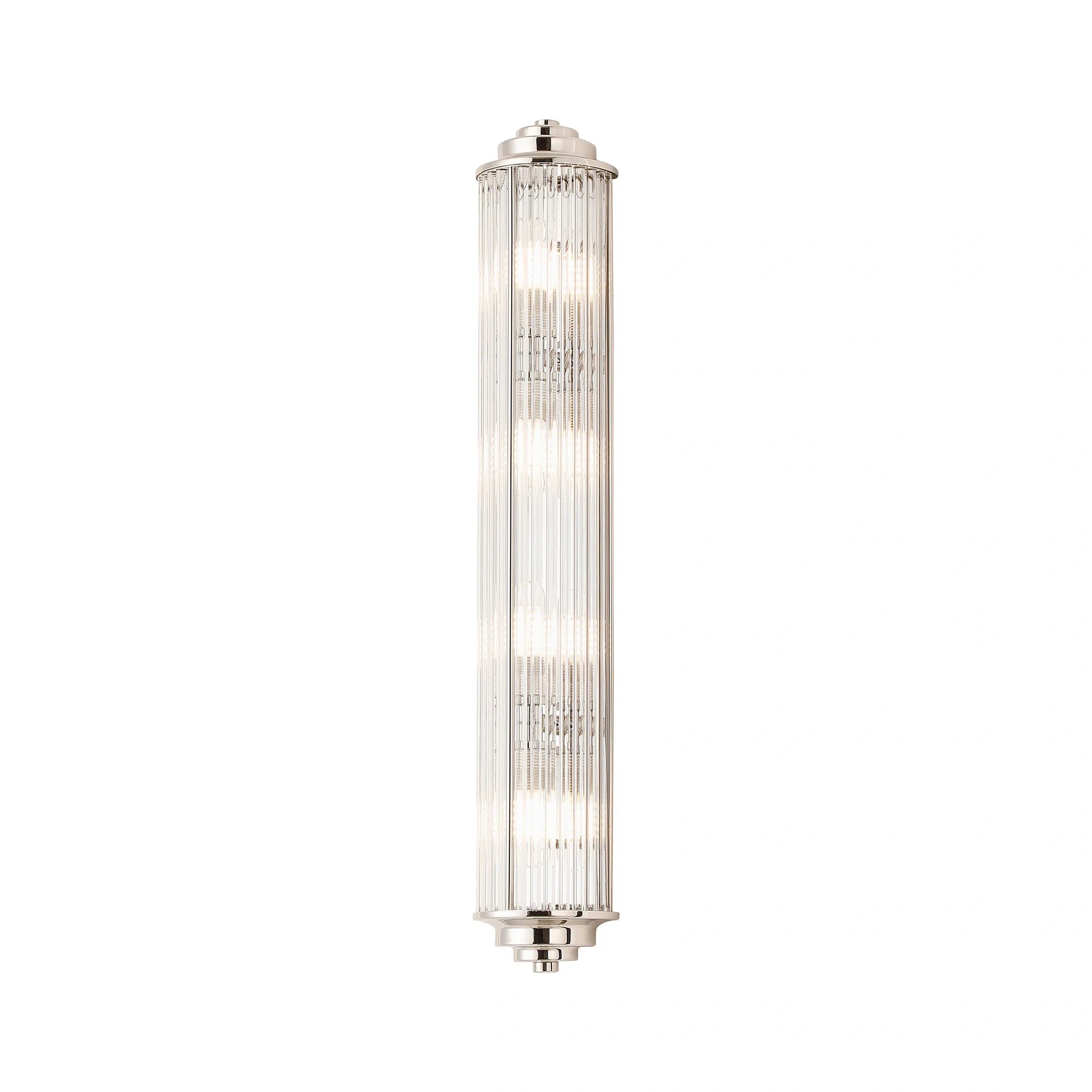 Fabula Wedgewood Large 4 Light Glass Rod Wall Light G9 IP44 - Polished Nickel